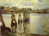Tide Canvas Paintings - Jetty at Low Tide